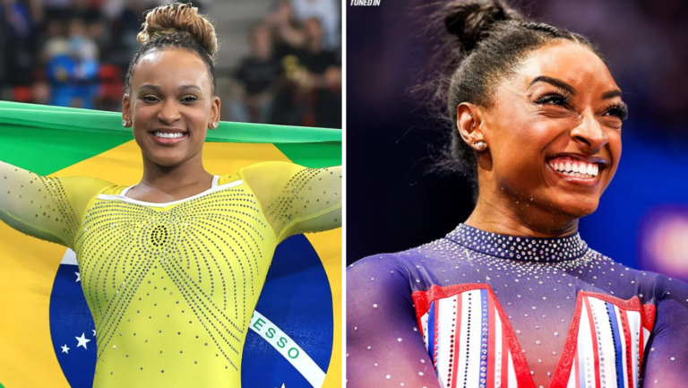 A genial e a maior de todos os tempos: Rebeca Andrade conquista a prata na final do individual geral e Simone Biles é ouro