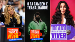 Fãs clubes dos principais artistas do mundo da música se unem em peso contra a escala 6x1; "o trabalhador precisa ter tempo para cultura!"